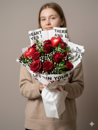 Kalpli 10 Gül Buketi