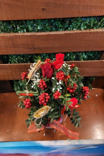 1 Gül 12 Kokina Süslü Fanus