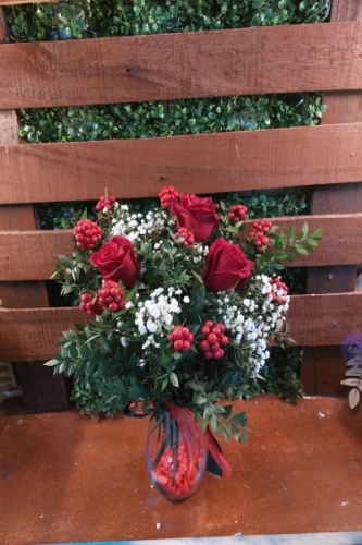 3 Gül 12 Kokina Vazo